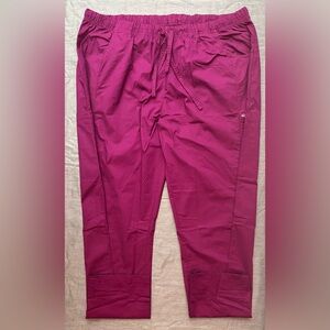 Elate Bright Maroon Elastic Waist Scrub Pants, Size: 3XL, NIP (Unisex)
